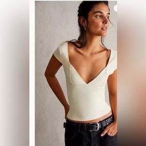 NWOT Free People Duo Corset Cami size Medium. Ivory